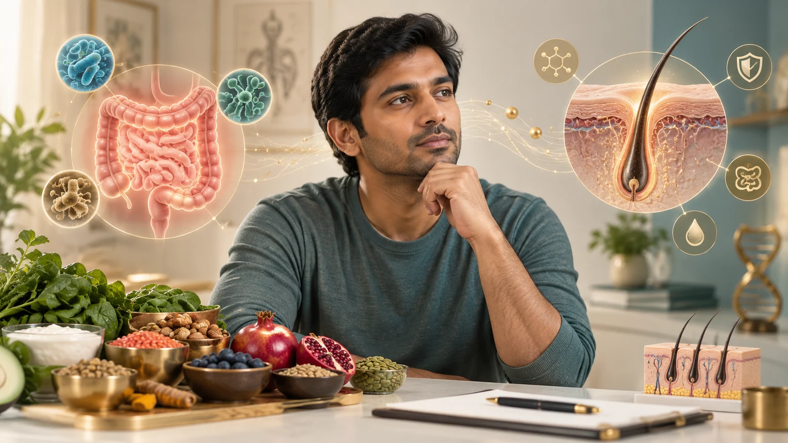The Gut-Hair Connection: What New Research Tells Indian Men About Hair Loss