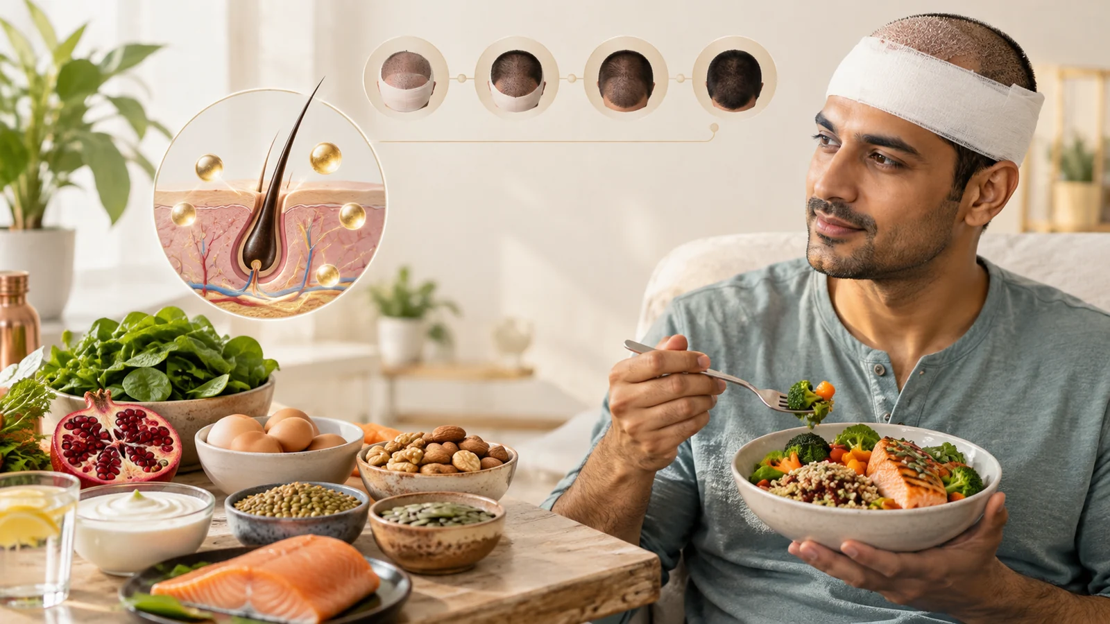 Nutrition for Hair Transplant Recovery: What to Eat in the First 4 Weeks (India Guide)